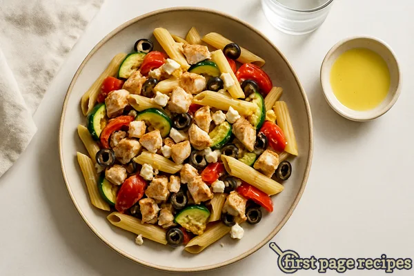 Grilled Chicken and Vegetables And Penne With Lemon Dressing