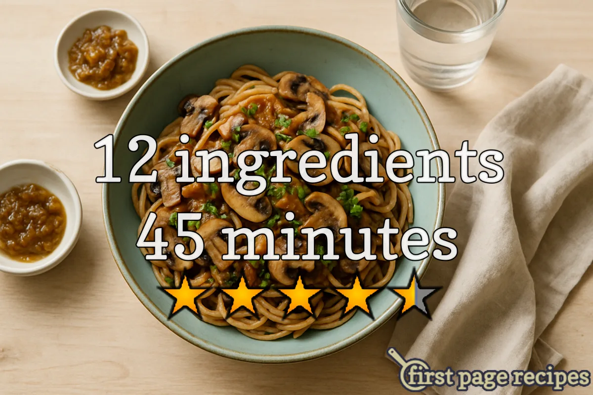 recipe image Pasta With Mushrooms And Caramelized Onions