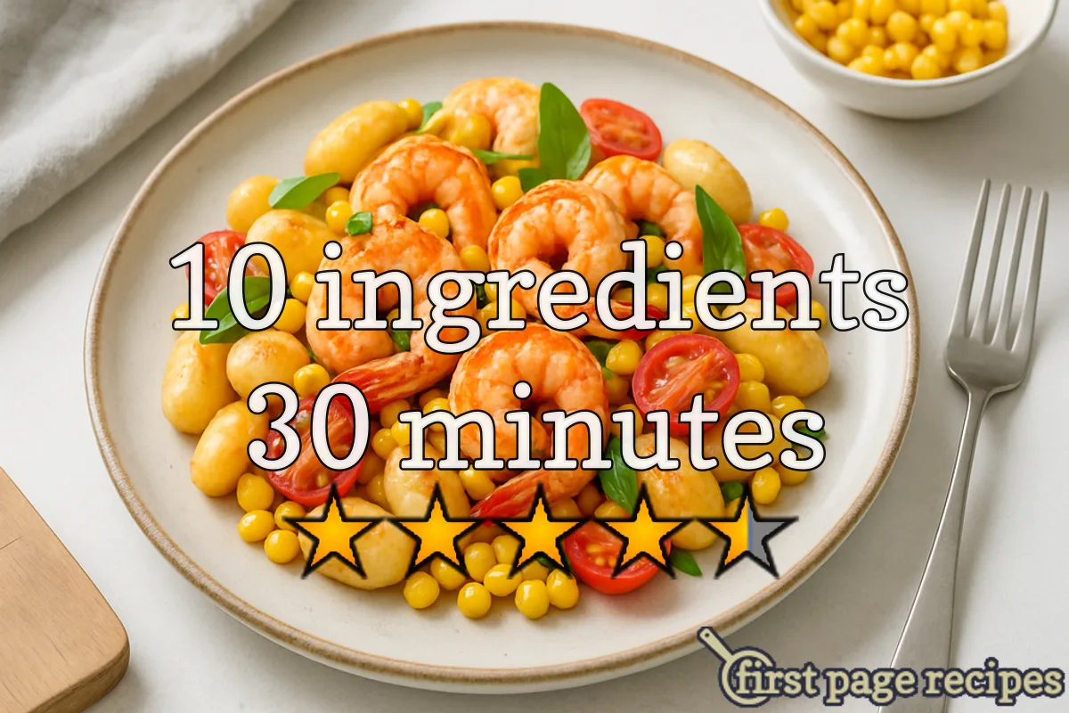 recipe image Shrimp and Gnocchi with Sweet Corn