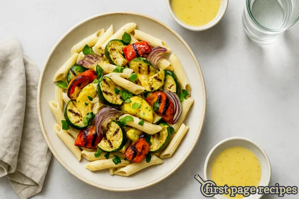 Vegan Grilled Vegetables And Penne With Lemon Dressing