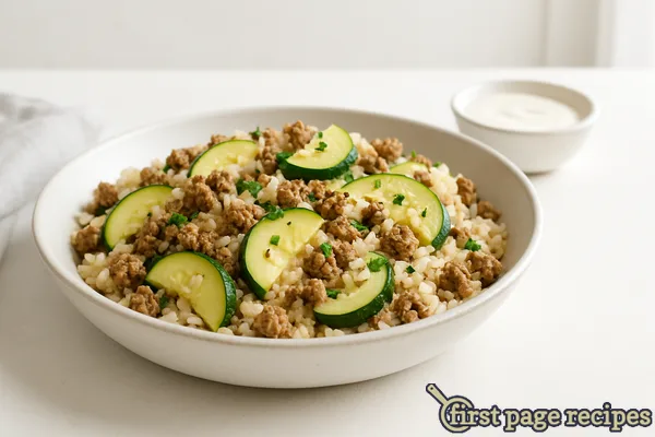 Zucchini Beef Rice Skillet